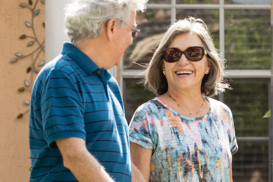 Intensive therapy Patient Cristina walking outdoors