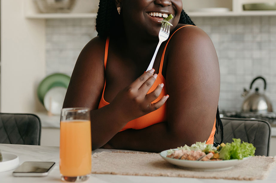 Woman eating healthy