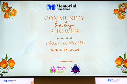 Welcome screen at Maternal Health Baby Shower