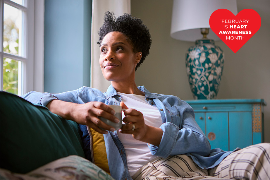 Woman having a cup of coffee