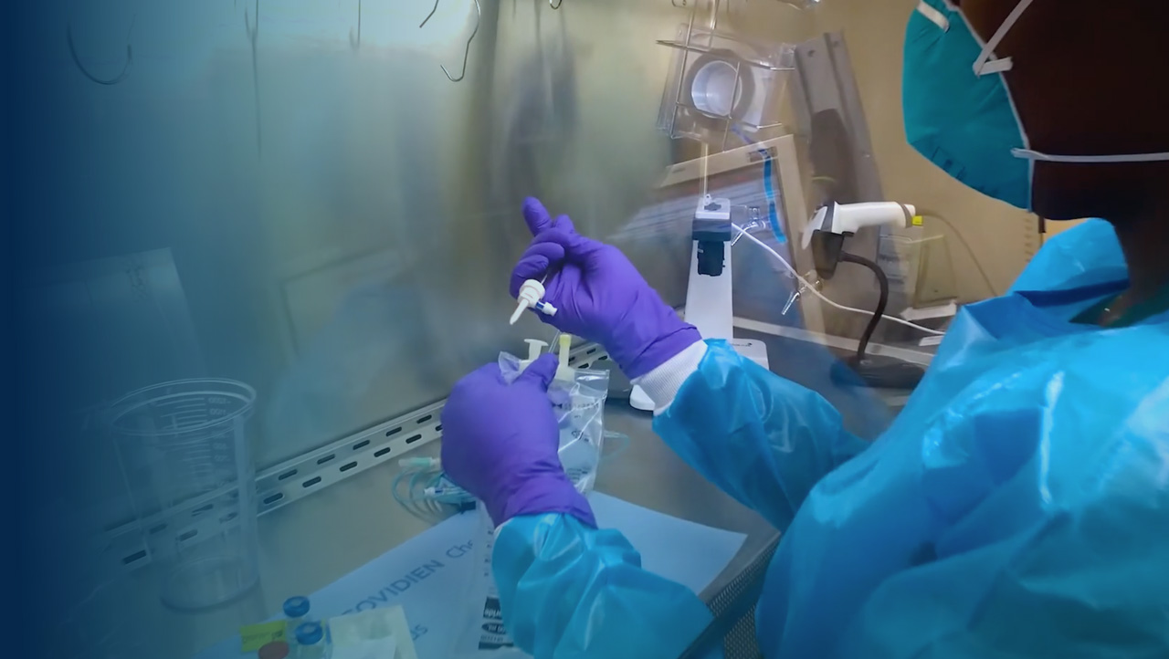 Advanced Blood Cancer Treatment, healthcare professional working with test tubes 