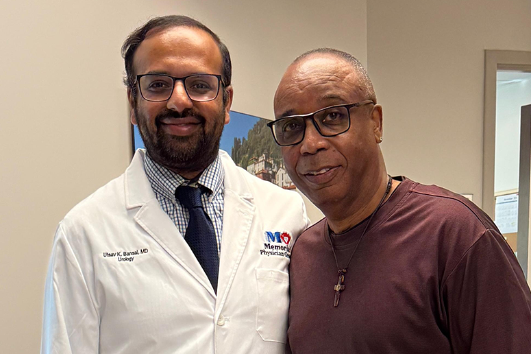Burley, first nanoKnife patient,and Dr. Utsav Bansal